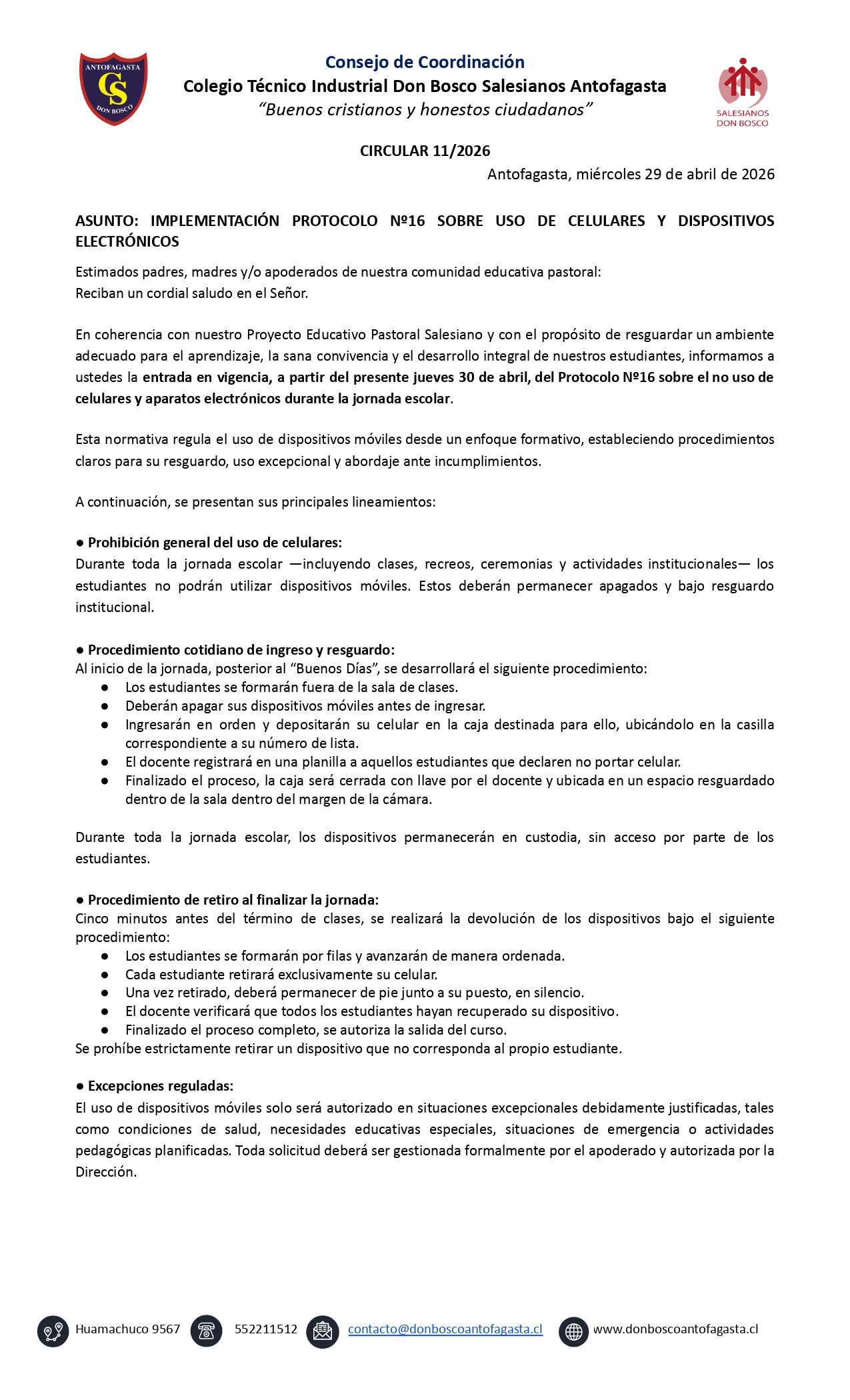 Circular Nº11 IMPLEMENTACION PROTOCOLO Nº16 SOBRE USO DE CELULARES Y DISPOSITIVOS ELECTRONICOS.docx page 0001