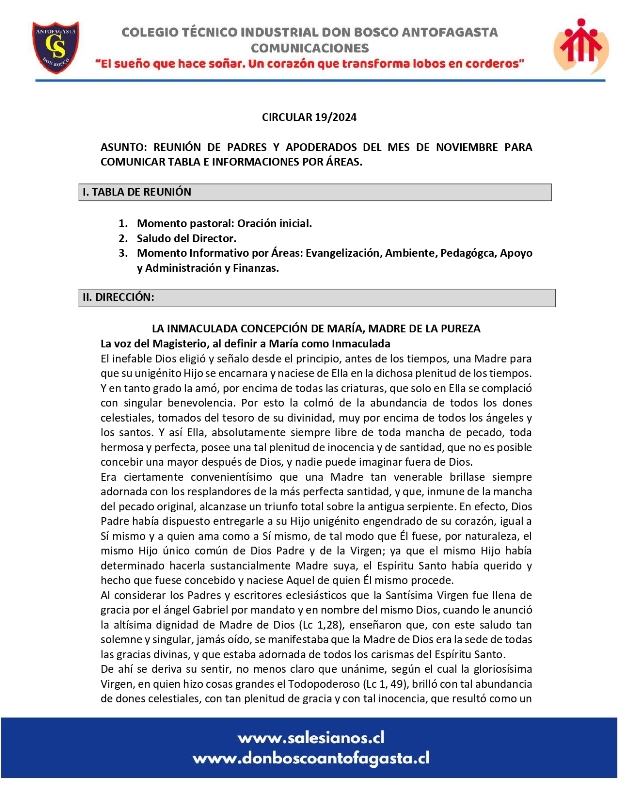 Circular N19 2024 que informa reunión de padres y apoderados del mes de noviembre de 2024 page 0001