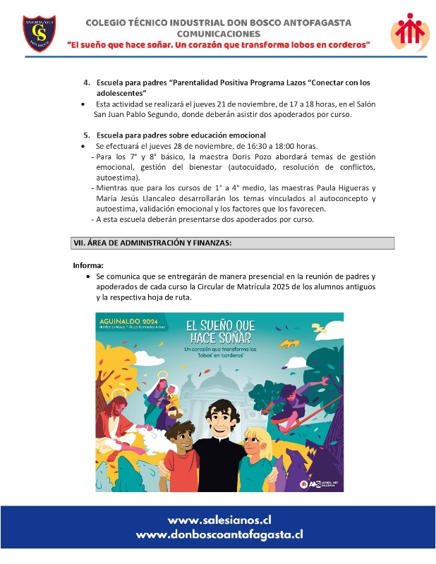 Circular N19 2024 que informa reunión de padres y apoderados del mes de noviembre de 2024 page 0006