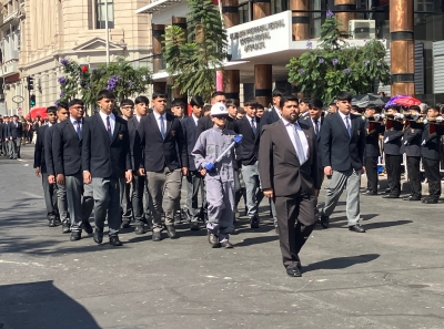 Colegio Técnico Industrial Don Bosco Antofagasta celebra 21 años de servicio educativo con impecable desfile cívico escolar